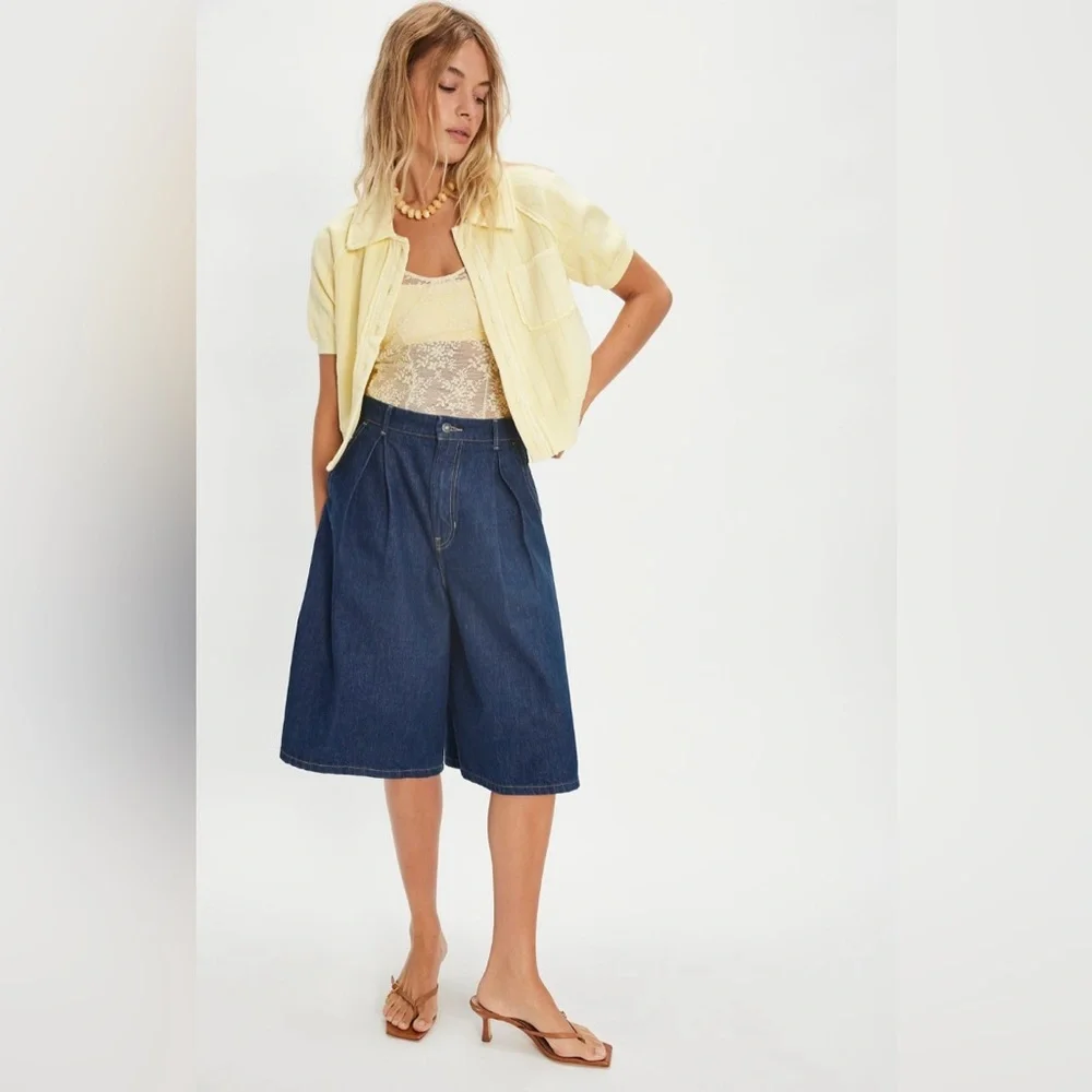 On Point Sweatshirt Polo Free People In Butter - Picture 3 of 5